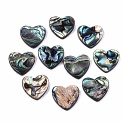 Colorful Natural Abalone Shell/Paua Shell Beads, Heart, Colorful, 20x20.5x3.5mm, Hole: 1mm