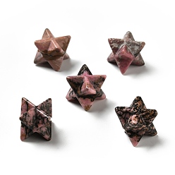 Родонит Природные родонит бисером, нет отверстий / незавершенного, Звезда Меркабы, 14.5~15x14.5~15x14.5~15 мм