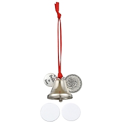 Античный Серебристый & Платиновый Сплав сублимационная печать круглый орнамент, алюминиевый кабошон и железные колокольчики для термотрансферного пресса для украшения автомобиля своими руками, старинное серебро и платина, 140x36x38 мм