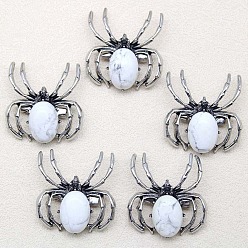 Говлит Натуральная брошюра, паук, античное серебро, 36x34 мм