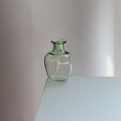 Зеленый лайм Мини стеклянные украшения, пустые бутылки желаний, аксессуары для кукольного домика с микро-ландшафтом, притворяясь опорными украшениями, зеленый лайм, 20x27 мм