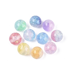 (52) Непрозрачная лаванда Прозрачная смола и бусины-пайетки, круглые, два тона, разноцветные, 15.5~16 мм, отверстие : 2 мм