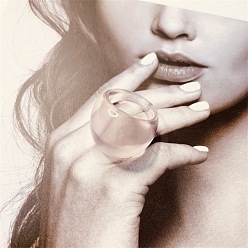 Розовый Кольца из смолы для женщин, туманная роза, внутренний диаметр: 17 мм