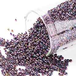 (515) Plum Gold Iris Metallic TOHO Round Seed Beads, Japanese Seed Beads, (515) Plum Gold Iris Metallic, 15/0, 1.5mm, Hole: 0.7mm, about 135000pcs/pound