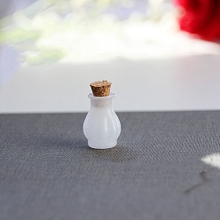 Белый Миниатюрные стеклянные бутылки, с пробками, пустые бутылки желаний, для аксессуаров для кукольного домика, изготовление ювелирных изделий, белые, 18x22 мм