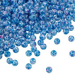 Kornblumenblau 2 Stränge sprühlackierte Glasperlenstränge, Runde, Kornblumenblau, 8.5 mm, Bohrung: 1.5 mm, ca. 105 Stk. / Strang, 31.89 Zoll (81 cm)
