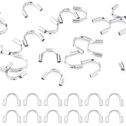 Stainless Steel Color 150Pcs 304 Surgical Stainless Steel Wire Guardian and Protectors, Stainless Steel Color, Hole: 0.8mm, 4.5~4.6x6~6.7x1.4mm