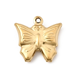 Бабочка 304 подвески из нержавеющей стали, реальный 18 k позолоченный, ионное покрытие (ip), долговечный, очарование бабочки, 14.5x15x3.5 мм, отверстие : 1 мм