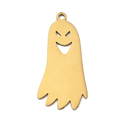 Golden 201 Stainless Steel Pendants, Ghost Charms, Cut-Out, Golden, 27x13x1mm, Hole: 1.5mm