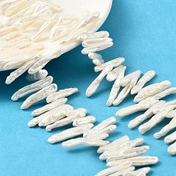 Морская Ракушка Натуральный жемчуг в стиле барокко кеши, культивированный пресноводный жемчуг, Топ пробуренной, придерживаться, класс 4а++, цвет морской раковины, 14~36x2.5~7x2.5~7 мм, отверстие : 0.5 мм, около 82~99 шт / нитка, 14.96~15.35'' (38~39 см)