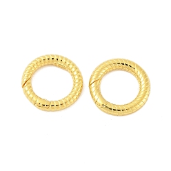 Золотой 925 пружинные кольца из стерлингового серебра, полосатый овал, золотые, 12x2 мм