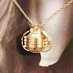 Light Gold Сплав ожерелья шкентеля, ожерелья с медальоном и подвеской, кабельные цепи, золотой свет, 25.98 дюйм (66 см)