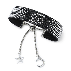 Рак Регулируемые браслеты constellation из полиэстера и нержавеющей стали, слайдерные браслеты, рак, 5-7/8x3/4 дюйм (15x2 см)