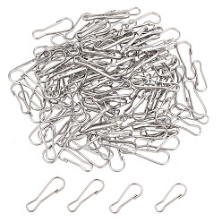 Stainless Steel Color 120Pcs 4 Style 201 Stainless Steel Keychain Clasps, Stainless Steel Color, 21~28x7.5~9.5x1.8~6mm, 30pcs/style