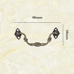 Античная Бронза Ручки для выдвижных ящиков из сплава с тиснением, ручка комода в стиле ретро, шкаф тянет ручки для ящика, аксессуары для дверных ручек, античная бронза, 88~90x37~38 мм