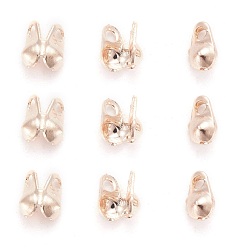 Розовое Золото Железный шарик советы, Калотте заканчивается, без кадмия и без свинца, крышка раскладушки, розовое золото , 4x2 мм, отверстие : 1 мм, 1.5 мм внутренним диаметром