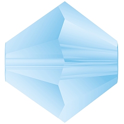 60000 840 Aquamarine Matt Хрустальные бусины preciosa®, чешский хрусталь, биконус(451 69 302 рондель), 60000 840 аквамариновый матовый, 6 мм, отверстие: 1 мм