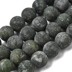 Нефрит Тайвань Круглые матовые натуральный тайвань нити нефритовый шарик, 12 мм, отверстие : 1 мм, около 32 шт / нитка, 14.5~15 дюйм