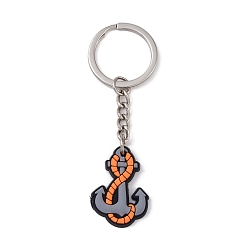 Anchor & Helm Cartoon PVC Pendant Keychain, with Iron Keychain Findings, Anchor & Helm, 8.6cm