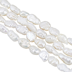 Кремово-белый Нити из натурального культивированного пресноводного жемчуга, барочный жемчуг кеши жемчужные бусы, двух сторон полированной, кремово-белые, 4~6x3.5~5.5x2~4 мм, отверстие : 0.5 мм, о 85~90 шт
