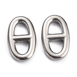 Нержавеющая Сталь Цвет Не тускнеет 304 подвески-соединители из нержавеющей стали, подвески из темно-синей сетки, морские сетчатые подвески, овальные, цвет нержавеющей стали, 17x10.5x2.6 мм