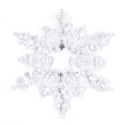 Прозрачный Прозрачные акриловые подвески для разъемов, снежинка, прозрачные, 92x80x6 мм, отверстие : 2 мм, Около 51 шт / 500 г