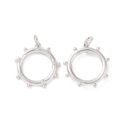 Платина Стойки обшивки латунные подвески, с целью перехода в кольце, без кадмия и без свинца, долговечный, долговечный, круглые кольца, платина, 19.5x19x3.5 мм, Перейти кольцо: 5x1 мм, внутренний диаметр: 3 мм