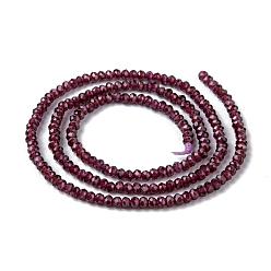 Garnet Natural Garnet Beads Strands, Faceted, Rondelle, 3x2mm, Hole: 0.5~0.6mm, about 129~173pcs/strand, 15.5 inch(39.5cm)