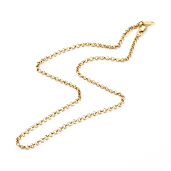 Golden 304 Stainless Steel Rolo Chain Necklaces, Golden, 18.11 inch(460mm)