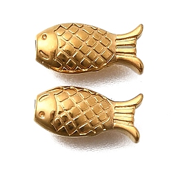 Золотой 304 из нержавеющей стали бусы, ионное покрытие (ip), рыба, золотые, 9x4x2.5 мм, отверстие : 1 мм