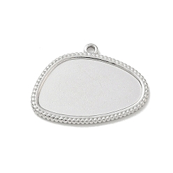 Stainless Steel Color 304 Stainless Steel Pendant Cabochon Settings, Nuggets Charms, Stainless Steel Color, 21x28.5x1.5mm, Hole: 1.6mm