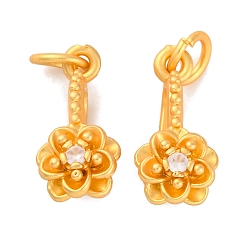 Матовый Золотой Цвет Латуни льда поручительств выбор щепотка, без кадмия, без никеля и без свинца, с четким кубического циркония, цветок, матовый золотой цвет, 17.5x8x10 мм, отверстие : 4 мм