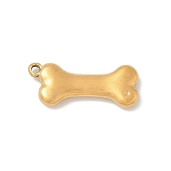 Золотой 304 подвески из нержавеющей стали, амулет из собачьей кости, золотые, 22x9x3 мм, отверстие : 1.4 мм