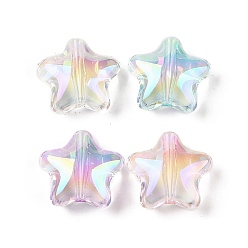 (52) Непрозрачная лаванда Уф-покрытие прозрачные акриловые бусины, звезда, разноцветные, 19.5x21x10 мм, отверстие : 2.5 мм