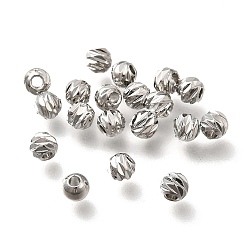 Платинированный Латунные бусины, долговечный, спираль круглый, без никеля , Реальная платина, 3.5 мм, отверстие : 1.4 мм