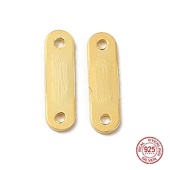 Настоящее золото 18K 925 стерлингового серебра ссылки, цепи вкладки, с печатью 925, реальный 18 k позолоченный, 8.5x2.5x0.5 мм, отверстие : 0.7 мм