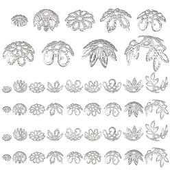 (52) Непрозрачная лаванда 675 шт. 9 стили железные колпачки для бусин, цветок, разноцветные, 5~10x1.5~6 мм, 75 шт / стиль
