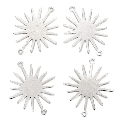 Платинированный Латунные соединители звеньев солнечного затмения, долговечный, солнце, Реальная платина, 26.5x22.5x0.8 мм, отверстие : 1.2 мм