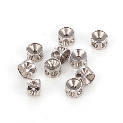 Stainless Steel Color Tarnish Resistant 304 Stainless Steel Bead Rhinestone Settings, Column, Stainless Steel Color, Fit For 3mm Rhinestone, 8x5mm, Hole: 1.6mm