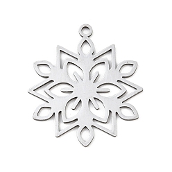 Снежинка Рождественские 201 подвески из нержавеющей стали, снежинка, 30x27x1 мм, отверстие : 1.8 мм