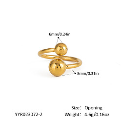 Настоящее золото 18K 304 открытые манжеты из нержавеющей стали для женщин, 60 мм, внутренний диаметр: регулируемый