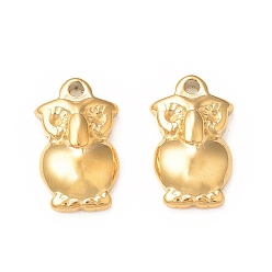 Real 18K Gold Plated 304 Stainless Steel Pendant Rhinestone Settings, Owl, Real 18K Gold Plated, Fit for 1.2mm Rhinestone, 16x15x4mm, Hole: 1.6mm