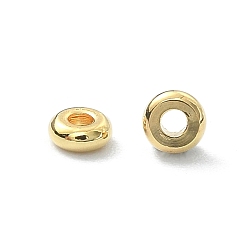 Настоящее золото 18K Spacer бисер латунные, рондель, реальный 18 k позолоченный, 3x1 мм, отверстие : 1 мм