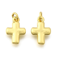 Настоящее золото 18K Латунные подвески, крест прелести, стойки покрытие, прочное покрытие, без кадмия и без свинца, с целью перехода в кольце, реальный 18 k позолоченный, 11.5x7.5x2.5 мм, отверстие : 2 мм