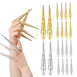 Золотой & Серебряный 20шт 2 цвета железные кольца для ногтей, кольцо для ногтей, золотой и серебряный, 121.5x18.5 мм, 10 шт / цвет