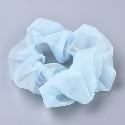 Licht Himmel blau Mädchen Haar-Accessoires, scrunchie / scrunchy, elastische Organza-Haargummis, Pferdeschwanzhalter, Licht Himmel blau, 1.5~2 mm, Innendurchmesser: 45~55 mm