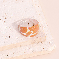 Коралловый Акриловые перстни, леопардовым принтом, коралл, внутренний диаметр: 18 мм