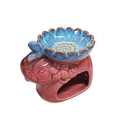 Светло-Вишневый Слон с лотосом, фарфоровые подсвечники для благовоний, подсвечник, домашний офис чайхана дзен буддийские принадлежности, светло-вишневый, 90x130x100 мм