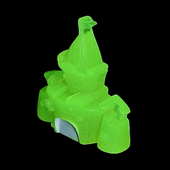 Золотистый Светящиеся кабошонов смолы, светится в темноте, замок, золотые, 37x33x12.5 мм