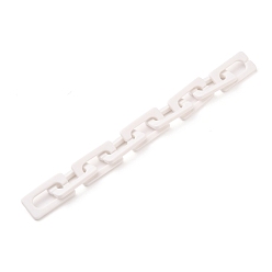 White Handmade Opaque Acrylic Cross Chains, Unwelded, White, 43.5x23x4mm, about 39.37 inch(1m)/strand